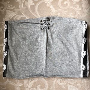 VS Pink Lace-Up Tube Top